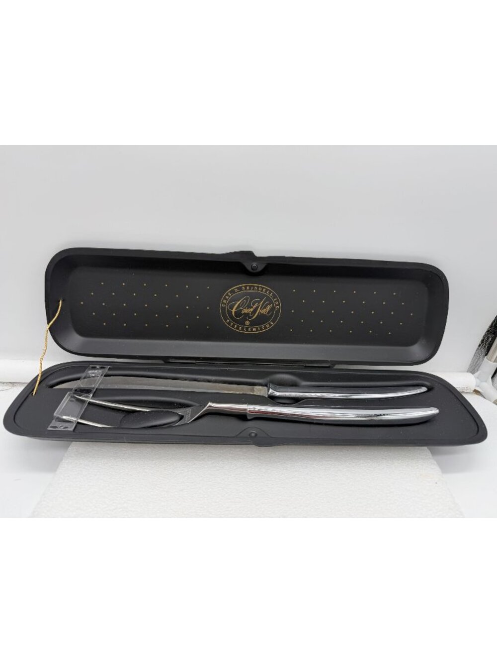 Vintage NOS Carvel Hall Stainless 2 Piece Carving Set in Storage Case